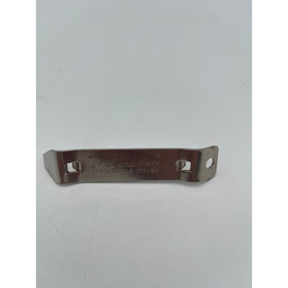 Quick and Easy Metal Can and Bottle Opener Silver Handheld Church Key Tool